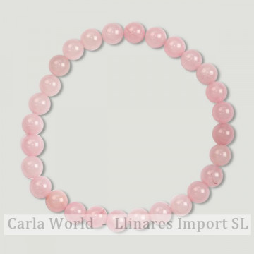 REPOSICIÓN. Pulsera bola lisa 6mm. Cuarzo Rosa.