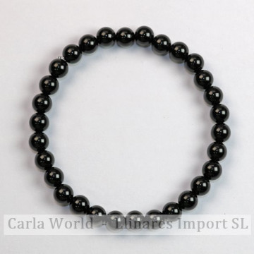 REPOSITION. Smooth ball bracelet. 6mm. Onyx.