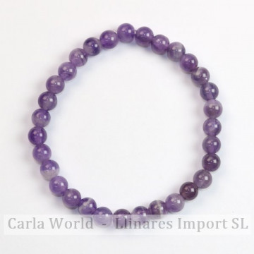 REPOSITION. Smooth ball bracelet. 6mm. Amethyst.