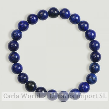 REPOSICIÓN. Pulsera bola lisa 8mm. Lapislazuli. 