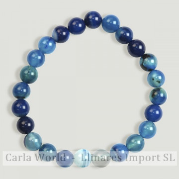 REPOSITION. Smooth ball bracelet. 8mm. Chalcedony.