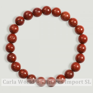 REPOSITION. Smooth ball bracelet. 8mm. Jasper.