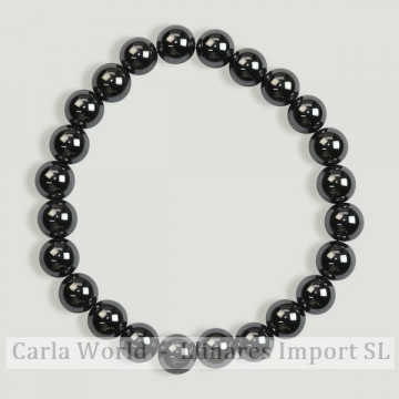 REPOSITION. Smooth ball bracelet. 8mm. Hematite.