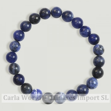 REPOSITION. Smooth ball bracelet. 8mm. Sodalite.