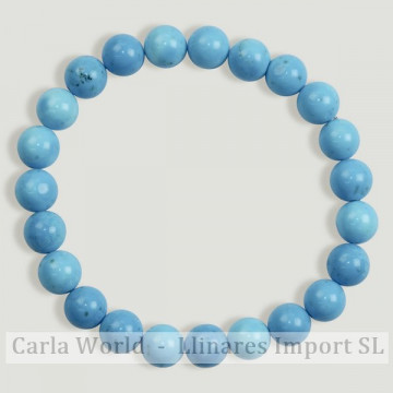 REPOSITION. Smooth ball bracelet. 8mm. Turquoise howlite.