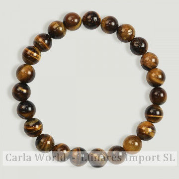 REPOSITION. Smooth ball bracelet. 8mm. Tiger's Eye.