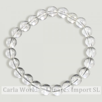 REPOSITION. Smooth ball bracelet. 8mm. Crystal Quartz.