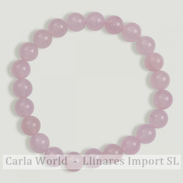 REPOSITION. Smooth ball bracelet. 8mm. Pink quartz.