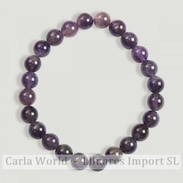 REPOSITION. Smooth ball bracelet. 8mm. Amethyst.