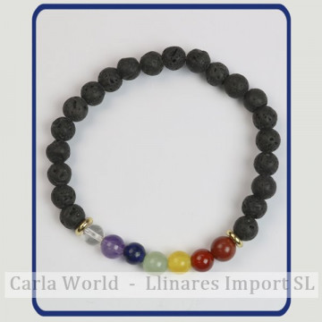 SUBSTITUIÇÃO. Pulseira de bola lisa. 6mm. Chakra.