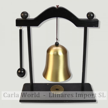 Gong bell with wooden base. 20x25cm.