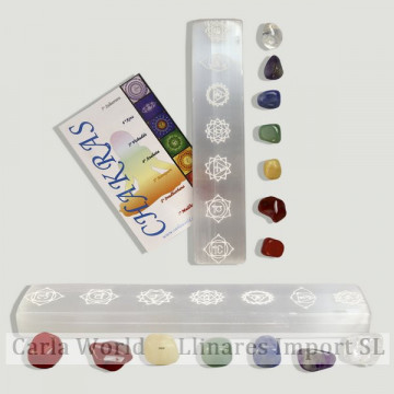 Selenite Chakra Bar 20cm. + Saco enrolado