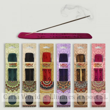 Wood incense holder. Assorted colors and aromas. 3,5x25,5cm.