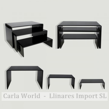 Acrylic plexiglas display. 3 bases. 23x12x7cm / 26x14x12cm / 28x18x16cm.