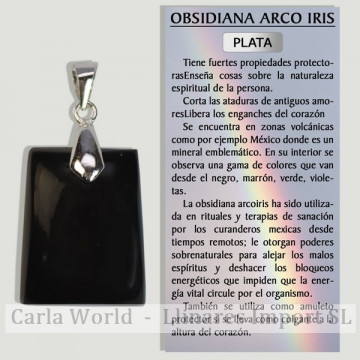 RAINBOW OBSIDIAN. Silver pendant. Assorted shapes.