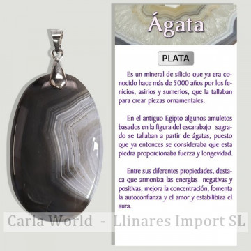 ÁGATA NATURAL. Colgante de Plata. Formas surtidas. 