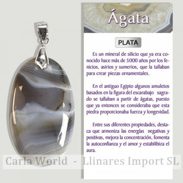 ÁGATA NATURAL. Colgante de Plata. Formas surtidas. 