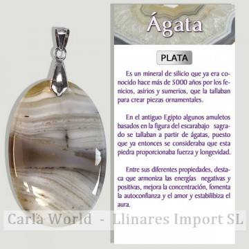 NATURAL AGATE. Silver pendant. Assorted shapes.