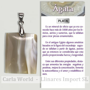 ÁGATA NATURAL. Colgante de Plata. Formas surtidas. 