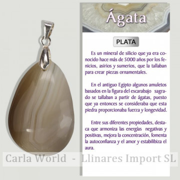 ÁGATA NATURAL. Colgante de Plata. Formas surtidas. 