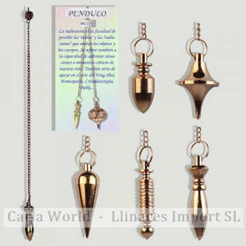 Copper metal pendulum. Assorted models.