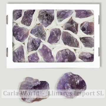 Caja minerales Amatista masivo 26x17cm