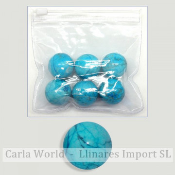 Bolas 25mm Howlita/turquesa