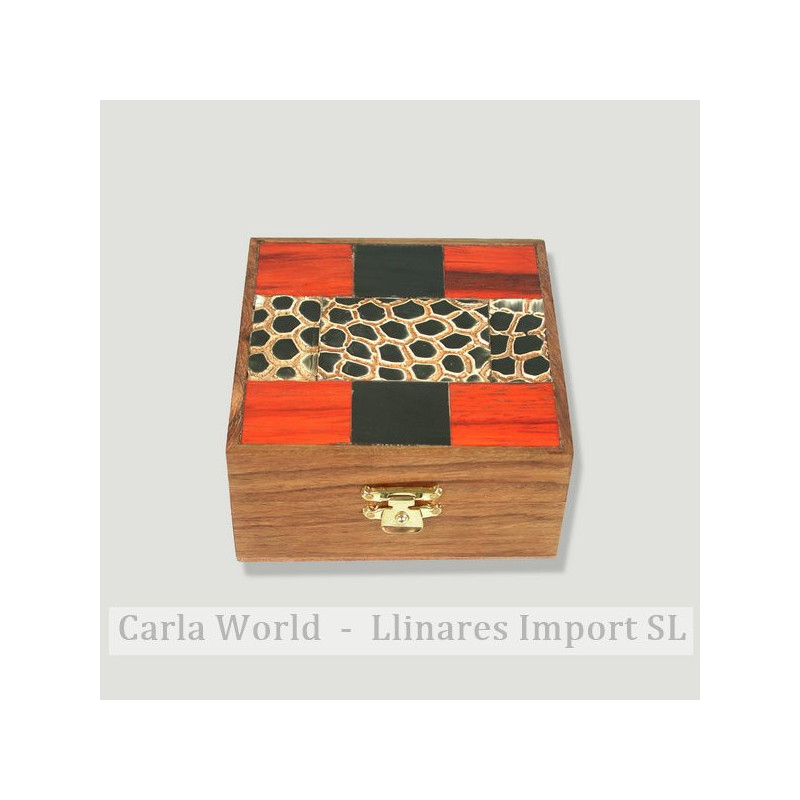 Caja madera y hueso 10x10cm Nº5 Caja madera y hueso 10x10cm Nº5