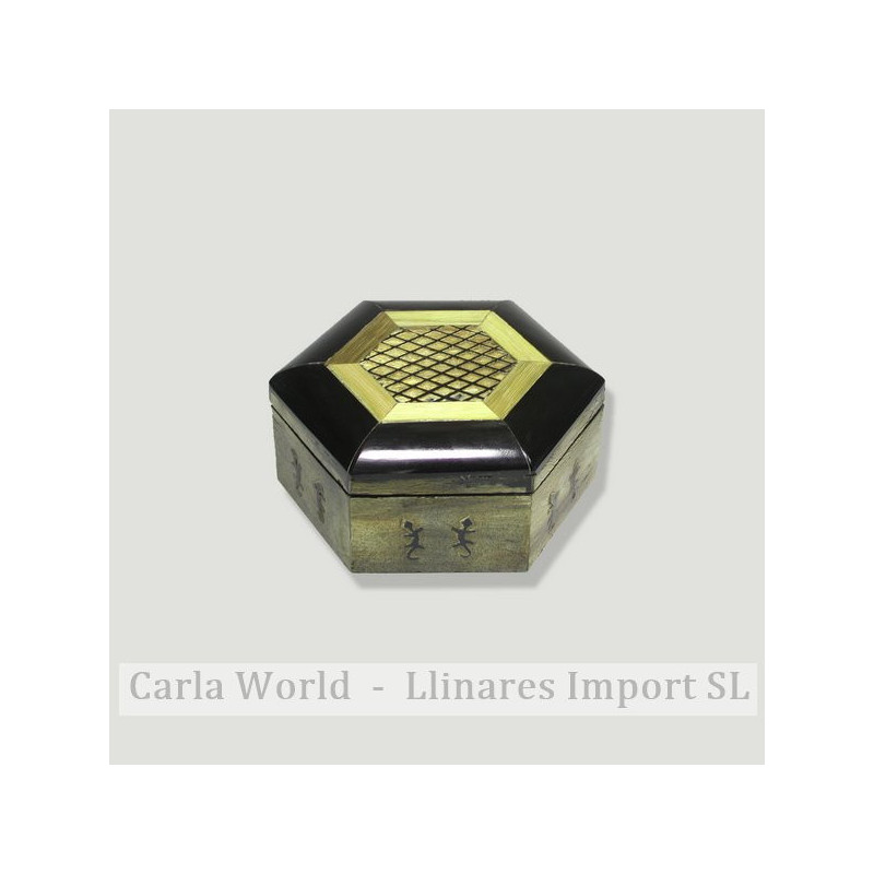 Caja madera hueso hexagonal Nº3. 13x13x8cm Caja madera hueso hexagonal Nº3. 13x13x8cm