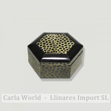 Caixa Madeira Osso Hexagonal Nº2. 13x13x8cm