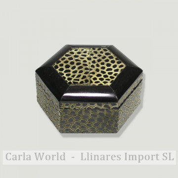 Caixa Madeira Osso Hexagonal Nº2. 8x8x5cm