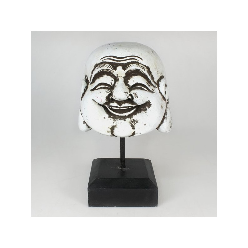 Cabeza Buda madera Suar blanco 29cm Cabeza Buda madera Suar blanco 29cm