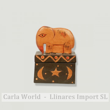 Caixa Madeira Retangular Elefante 6x7cm