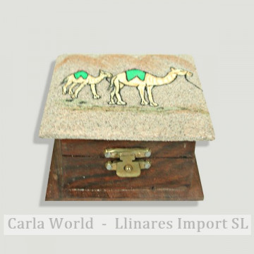 Caja arena 2 camellos 8x8cm