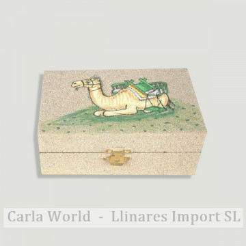 Caja madera y arena. 13 cm