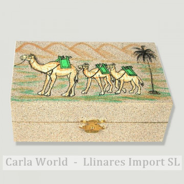 Caja madera 3 camellos 13 cm