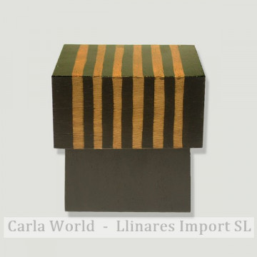Caja madera Rayas. 15cm.