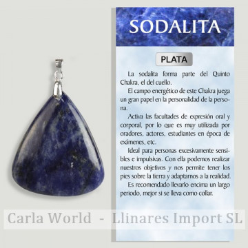 SODALITE. Pingente de prata. Formas variadas.