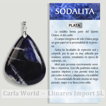 SODALITE. Pingente de prata. Formas variadas.