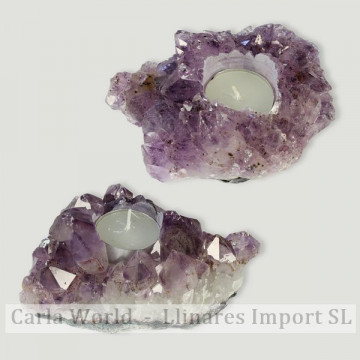 Candle holder. Amethyst Druse. Quality A. 10x8cm approx.