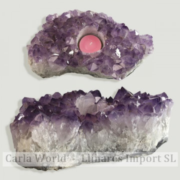 Candle holder. Amethyst Druse. ExTRA quality. 1.5-2 kg approx.