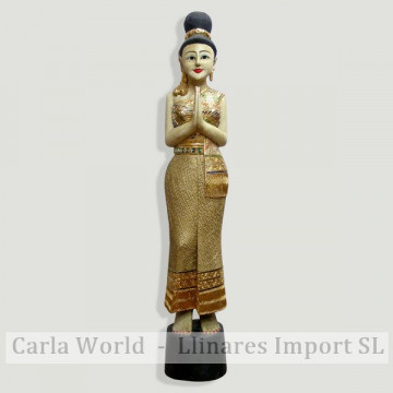 Dama Tailandesa de madera. 80cm