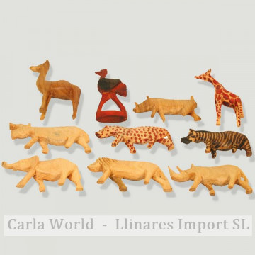 Set 10 animales madera