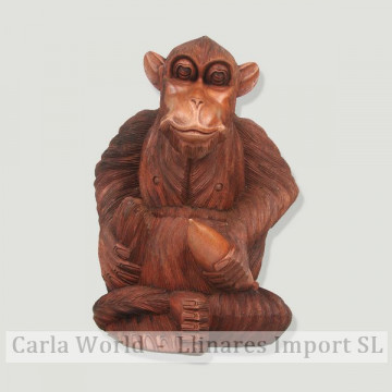 Mono con banana madera india 35cm