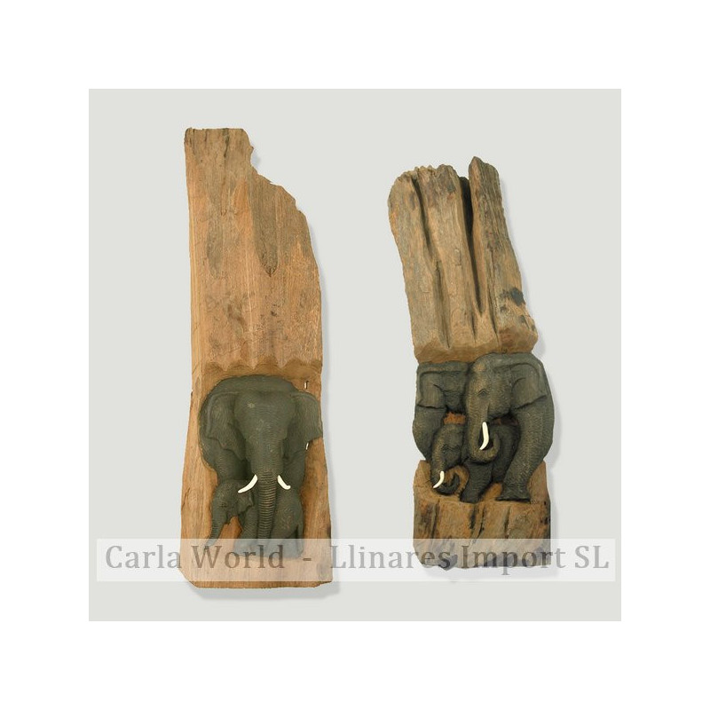 Elefantes talla en tronco. 40-60cm Elefantes talla en tronco. 40-60cm