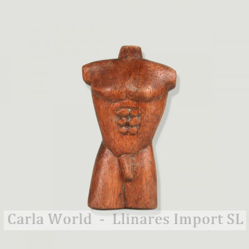 Abstrato Madeira Torso Homem 10cm