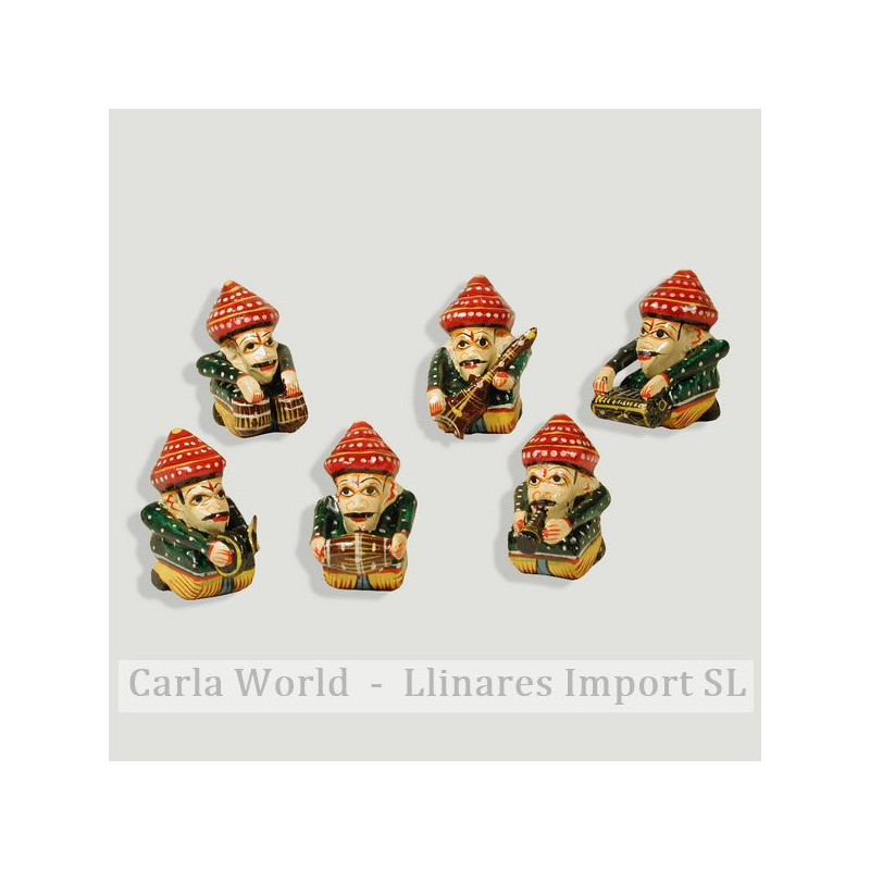 Pack 6 músicos madera. 4 cm. Pack 6 músicos madera. 4 cm.