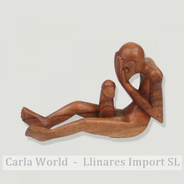 Abstracto erotico madera india 20cm