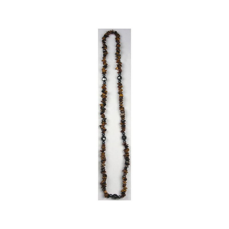 Collar chip y bola facetada. Ojo Tigre y Hematite. Collar chip y bola facetada. Ojo Tigre y Hematite.