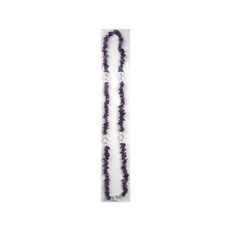 Collar chip y bola facetada. 70cm. Amatista y Cristal. Collar chip y bola facetada. 70cm. Amatista y Cristal.